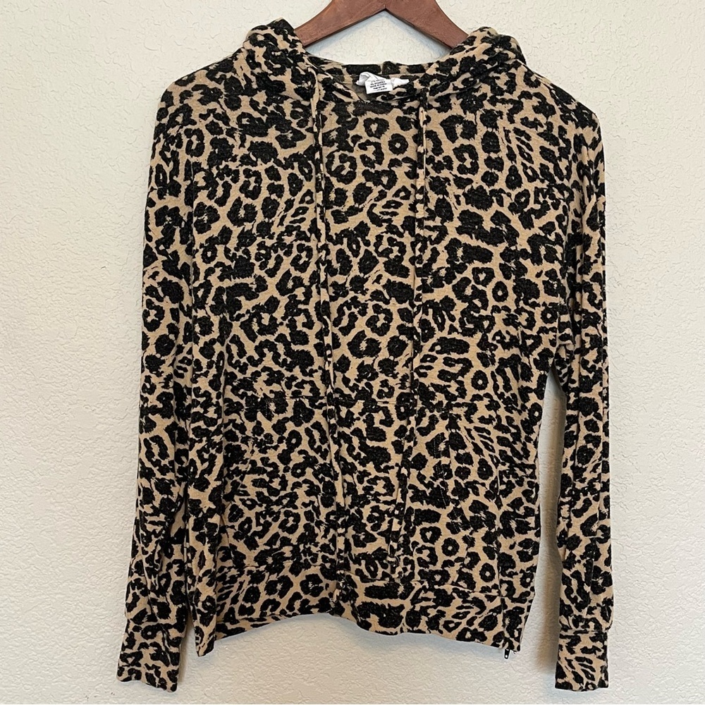 For the Republic Animal Leopard Print Hoodie Women's Size Small